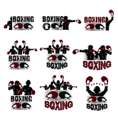 Illustration of boxing logo set