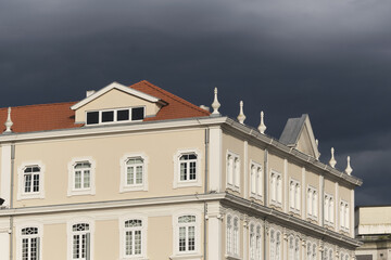 Fototapeta premium old facades buildings in Aveiro city in Portugal