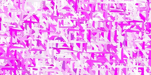 Fototapeta na wymiar Light purple, pink vector backdrop with triangles, lines.