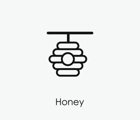 Honey, Beehive vector icon. Editable stroke. Symbol in Line Art Style for Design, Presentation, Website or Apps Elements, Logo. Pixel vector graphics - Vector