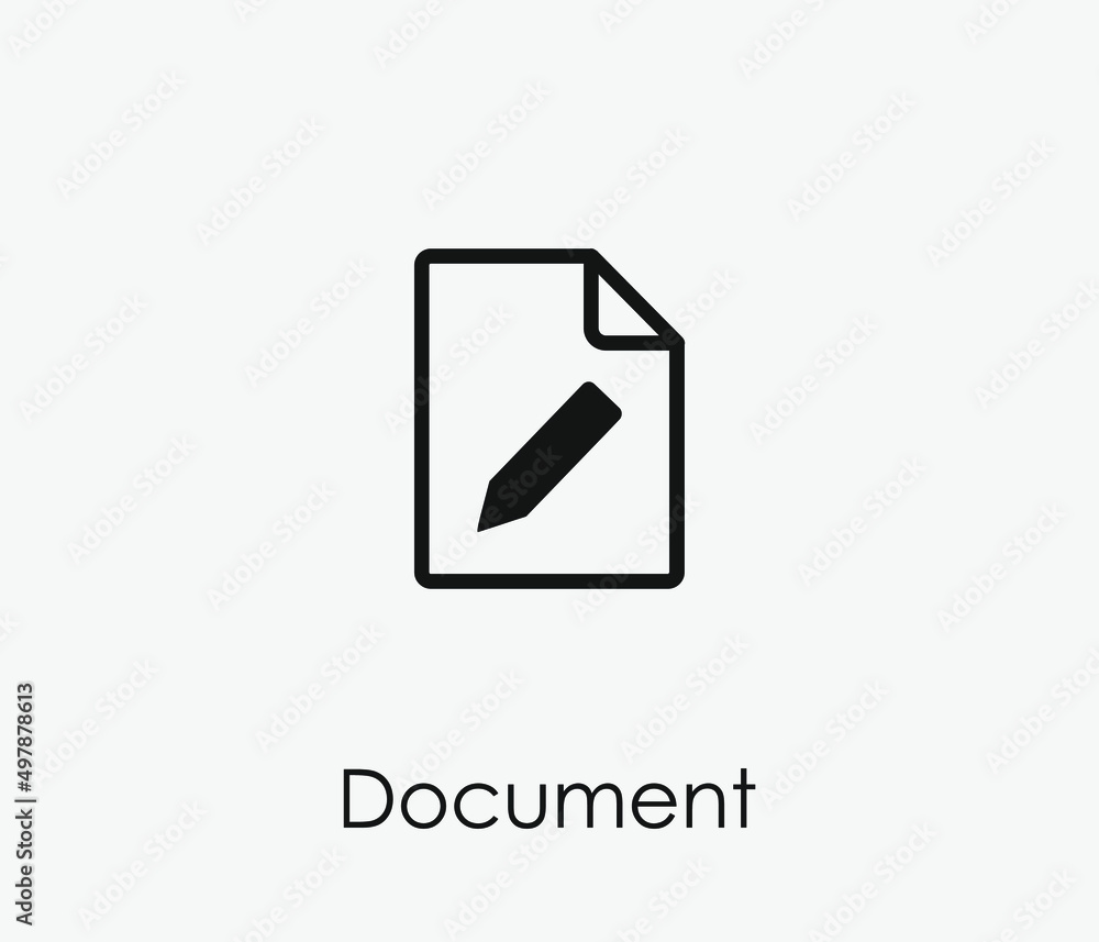 Poster document vector icon. editable stroke. symbol in line art style for design, presentation, website or