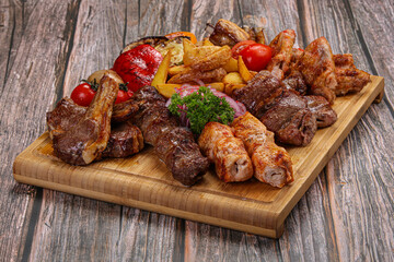 Shashlik mix plate with beef, lamb, chicken