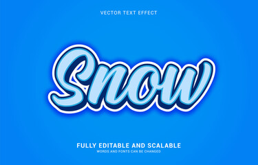 editable text effect, Snow style