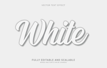 editable text effect, White style