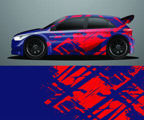 Rally car decal graphic wrap vector, abstract background
