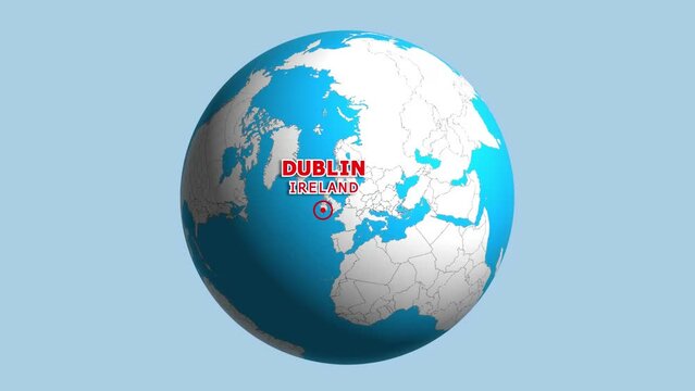 IRELAND DUBLIN ZOOM IN FROM SPACE