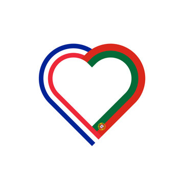 recommend clip art: heart ribbon icon of france and portugal flags. vector illustration isolated on white background