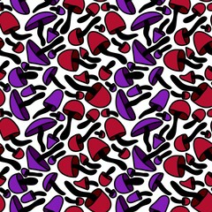 Seamless Halloween mushrooms pattern for fabrics and textiles and packaging and gifts and cards and linens and kids
