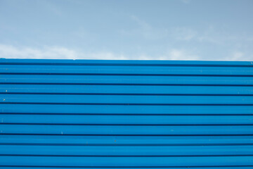 Blue steel fence. Fence of territory.