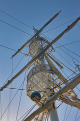 Ship mast. Bottom view.