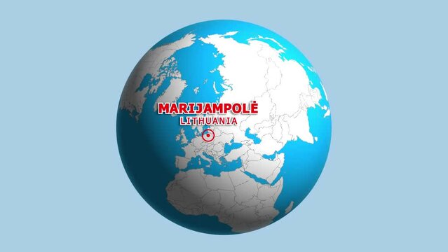 LITHUANIA MARIJAMPOLE ZOOM IN FROM SPACE