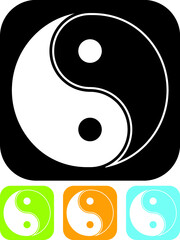 Yin yang Daoism symbol. Yin-yang vector icon isolated