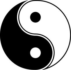Yin yang Daoism symbol. Yin-yang vector icon isolated - obrazy, fototapety, plakaty