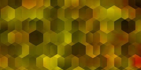 Fototapeta na wymiar Light Orange vector layout with hexagonal shapes.
