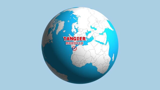 MOROCCO TANGIER ZOOM IN FROM SPACE