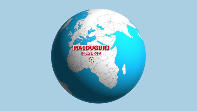 NIGERIA MAIDUGURI ZOOM IN FROM SPACE