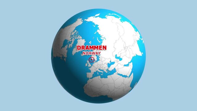 NORWAY DRAMMEN ZOOM IN FROM SPACE