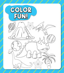 Worksheets template with color fun! text