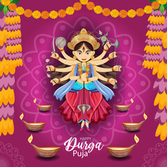 Durga Puja Indian festival banner