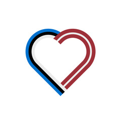 heart ribbon icon of estonia and latvia flags. vector illustration isolated on white background - obrazy, fototapety, plakaty