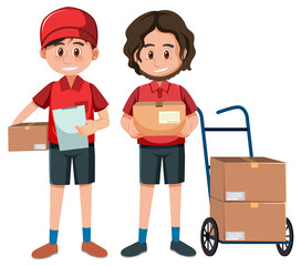 Obraz premium Delivery man with packages