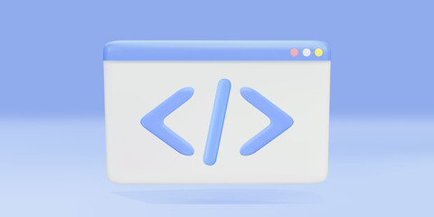 3d Web Development concept. Website coding, Web page. Vector illustration.