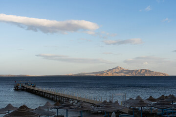 Sandy wild beach of the Red Sea.