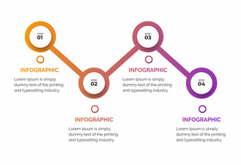 Vector infographic template with 3D paper label, integrated circles. Business concept with 4 options. For content, diagram, flowchart, steps, parts
