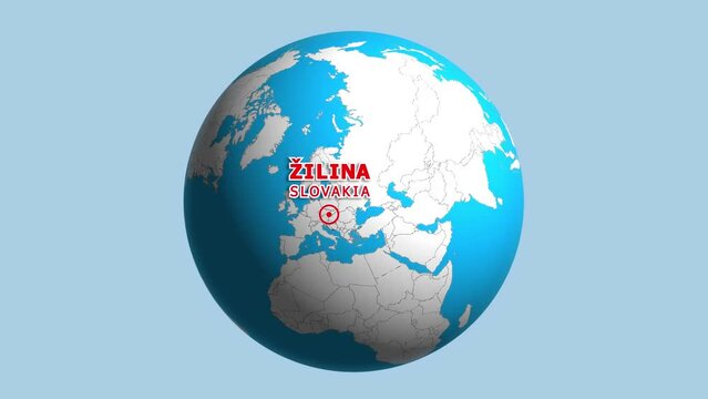 SLOVAKIA ZILINA ZOOM IN FROM SPACE