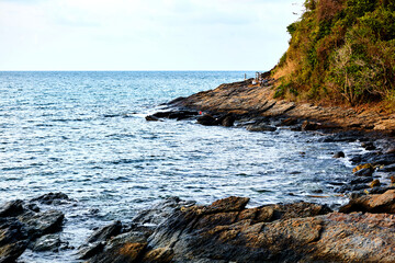 The seascape of the rocky shore
