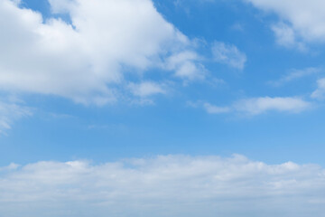 Blue sky with big white clouds