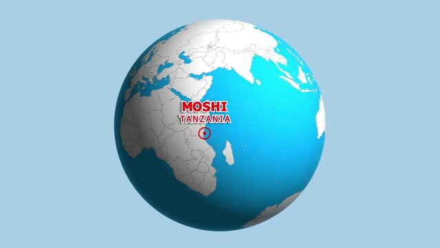 TANZANIA MOSHI ZOOM IN FROM SPACE