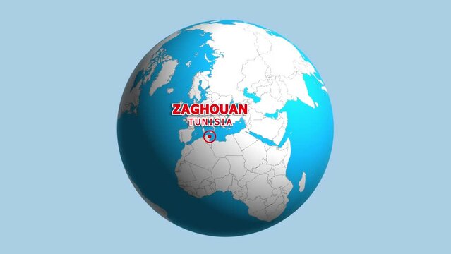 TUNISIA ZAGHOUAN ZOOM IN FROM SPACE