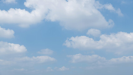 Blue sky with big white clouds