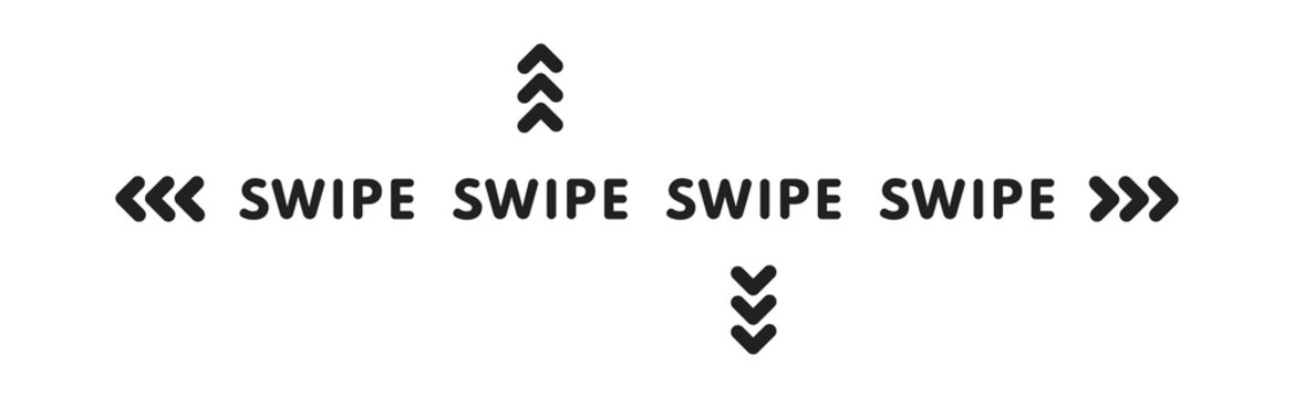 Swipe icon set. Swipe left, right, up and down. Vector EPS 10