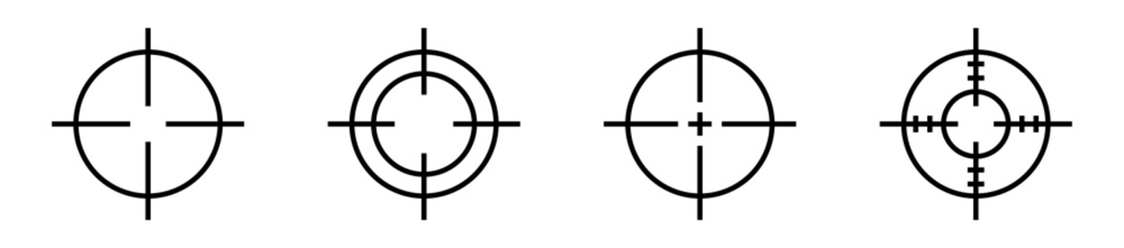 Target aim icon set. Sight sniper target, crosshair symbol. Vector EPS 10