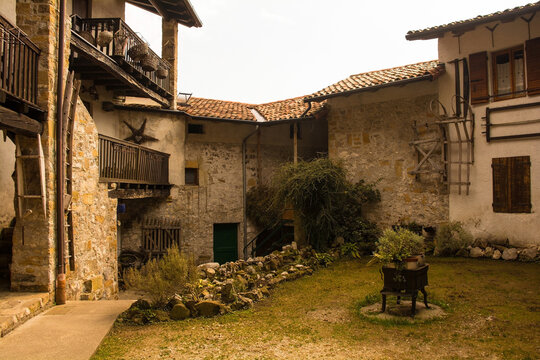 Historic residential buildings in Poffabro, a medieval village in the Val Colvera valley in Pordenone province, Friuli-Venezia Giulia, north east Italy
