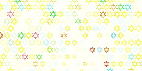 Light multicolor vector backdrop with virus symbols.