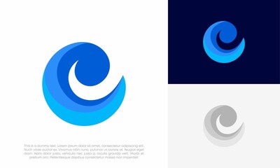 wave logo design vector