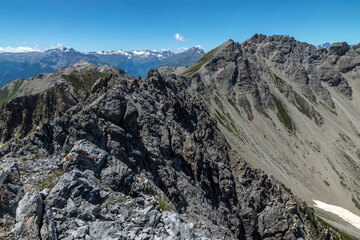 Tête de Vautisse , Paysage du Massif du Briançonnais  en été , Hautes-Alpes , France
