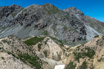 Pic de Maravoise , Paysage du Massif du Queyras en été , Hautes-Alpes , France