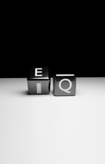 black EQ, IQ cubes, dice, emotional intelligence - 497900664