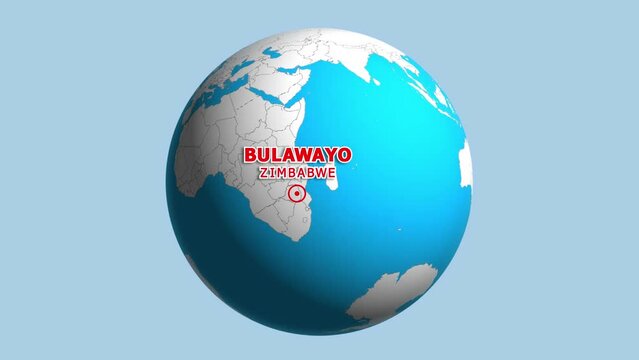 ZIMBABWE BULAWAYO ZOOM IN FROM SPACE