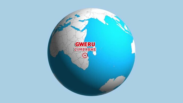 ZIMBABWE GWERU ZOOM IN FROM SPACE
