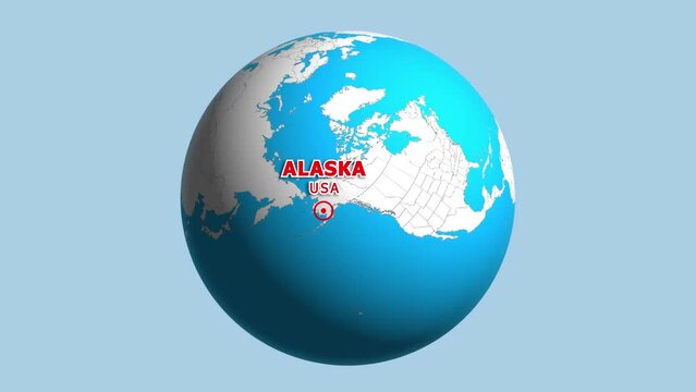 USA ALASKA ZOOM IN FROM SPACE