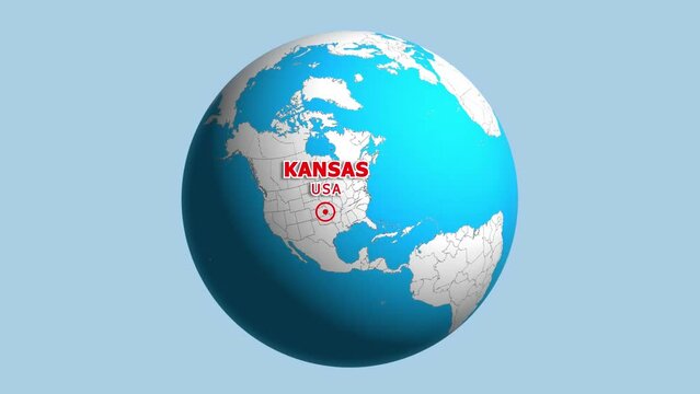 USA KANSAS ZOOM IN FROM SPACE
