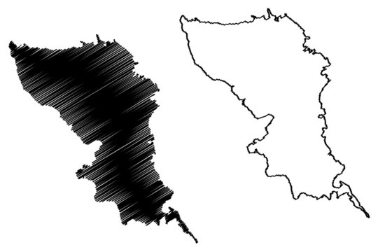 Samar island (Southeast Asia, Republic of the Philippines, Visayan Islands or archipelago) map vector illustration, scribble sketch Samar map