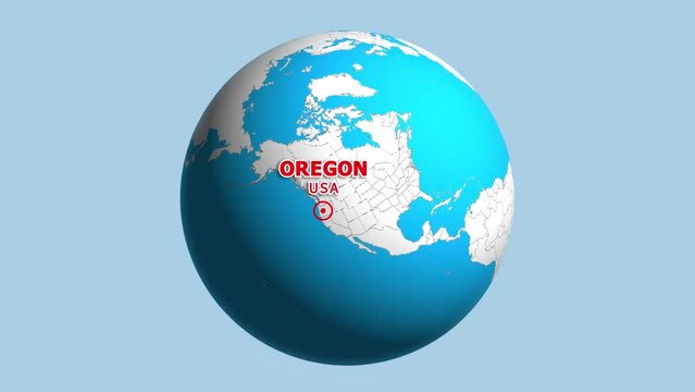 USA OREGON ZOOM IN FROM SPACE