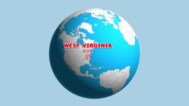 USA WEST VIRGINIA ZOOM IN FROM SPACE