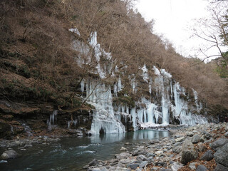 埼玉県秩父市の観光地：三十槌の氷柱